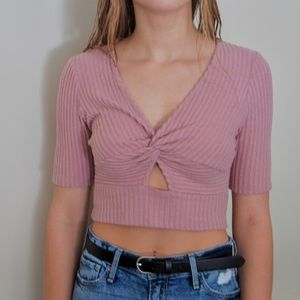 NWT Cropped Mauve Top